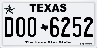 TX license plate DOO6252