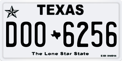 TX license plate DOO6256