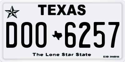 TX license plate DOO6257