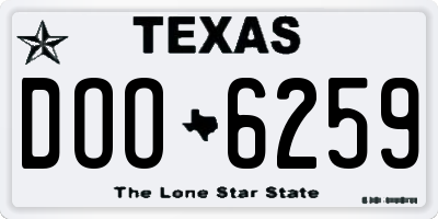TX license plate DOO6259
