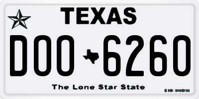 TX license plate DOO6260