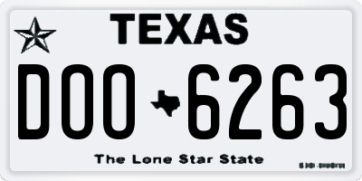 TX license plate DOO6263