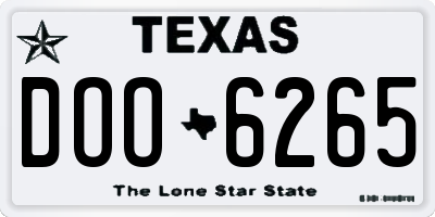 TX license plate DOO6265