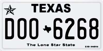 TX license plate DOO6268