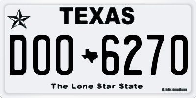 TX license plate DOO6270