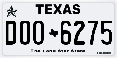 TX license plate DOO6275