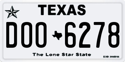 TX license plate DOO6278
