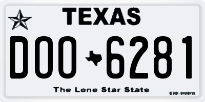 TX license plate DOO6281