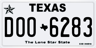TX license plate DOO6283