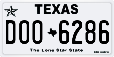 TX license plate DOO6286