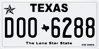 TX license plate DOO6288