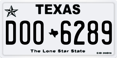TX license plate DOO6289