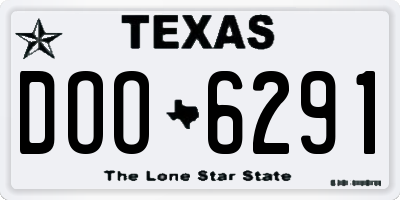 TX license plate DOO6291