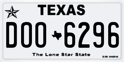 TX license plate DOO6296