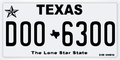 TX license plate DOO6300