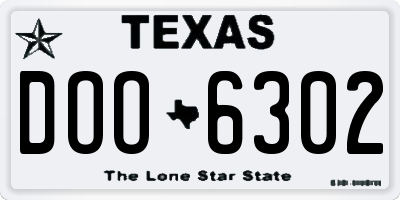 TX license plate DOO6302