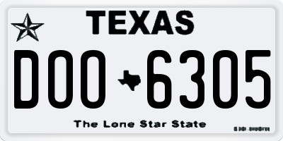 TX license plate DOO6305