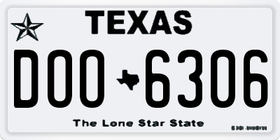 TX license plate DOO6306