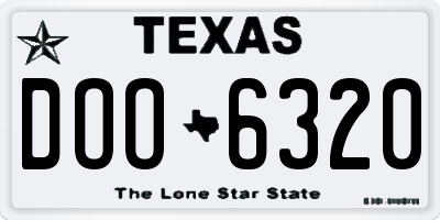 TX license plate DOO6320