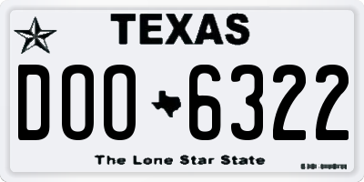 TX license plate DOO6322