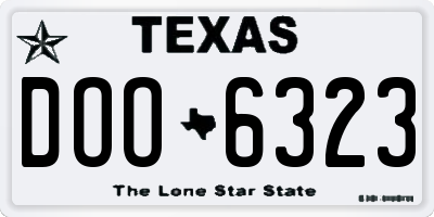 TX license plate DOO6323