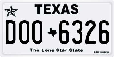 TX license plate DOO6326