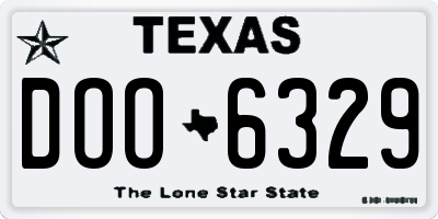 TX license plate DOO6329