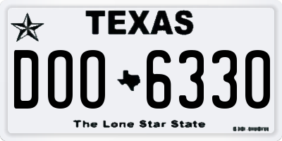 TX license plate DOO6330