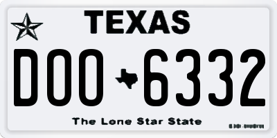 TX license plate DOO6332