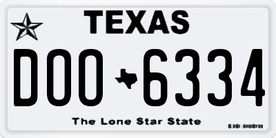 TX license plate DOO6334