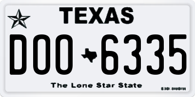 TX license plate DOO6335