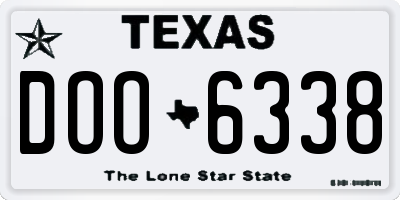 TX license plate DOO6338