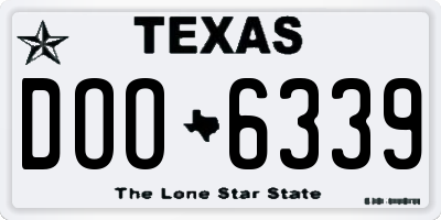 TX license plate DOO6339