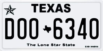 TX license plate DOO6340