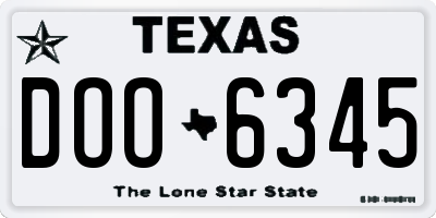 TX license plate DOO6345