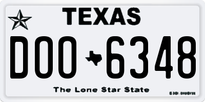 TX license plate DOO6348