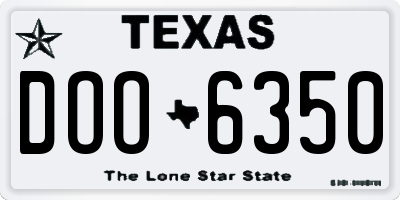 TX license plate DOO6350