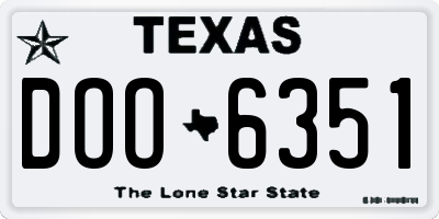 TX license plate DOO6351