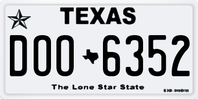 TX license plate DOO6352