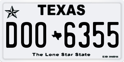 TX license plate DOO6355