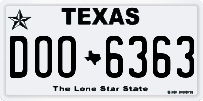 TX license plate DOO6363