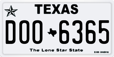 TX license plate DOO6365