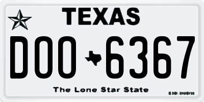 TX license plate DOO6367