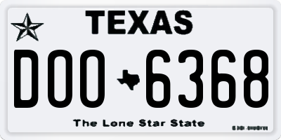 TX license plate DOO6368