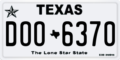 TX license plate DOO6370