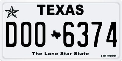 TX license plate DOO6374