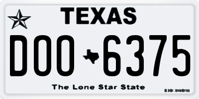 TX license plate DOO6375