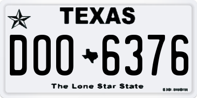 TX license plate DOO6376
