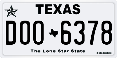 TX license plate DOO6378
