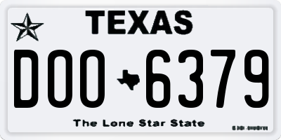 TX license plate DOO6379